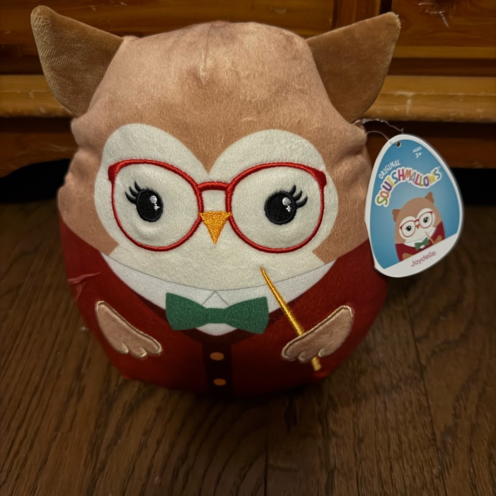 Squishmallows Brown Owl with Red Glasses